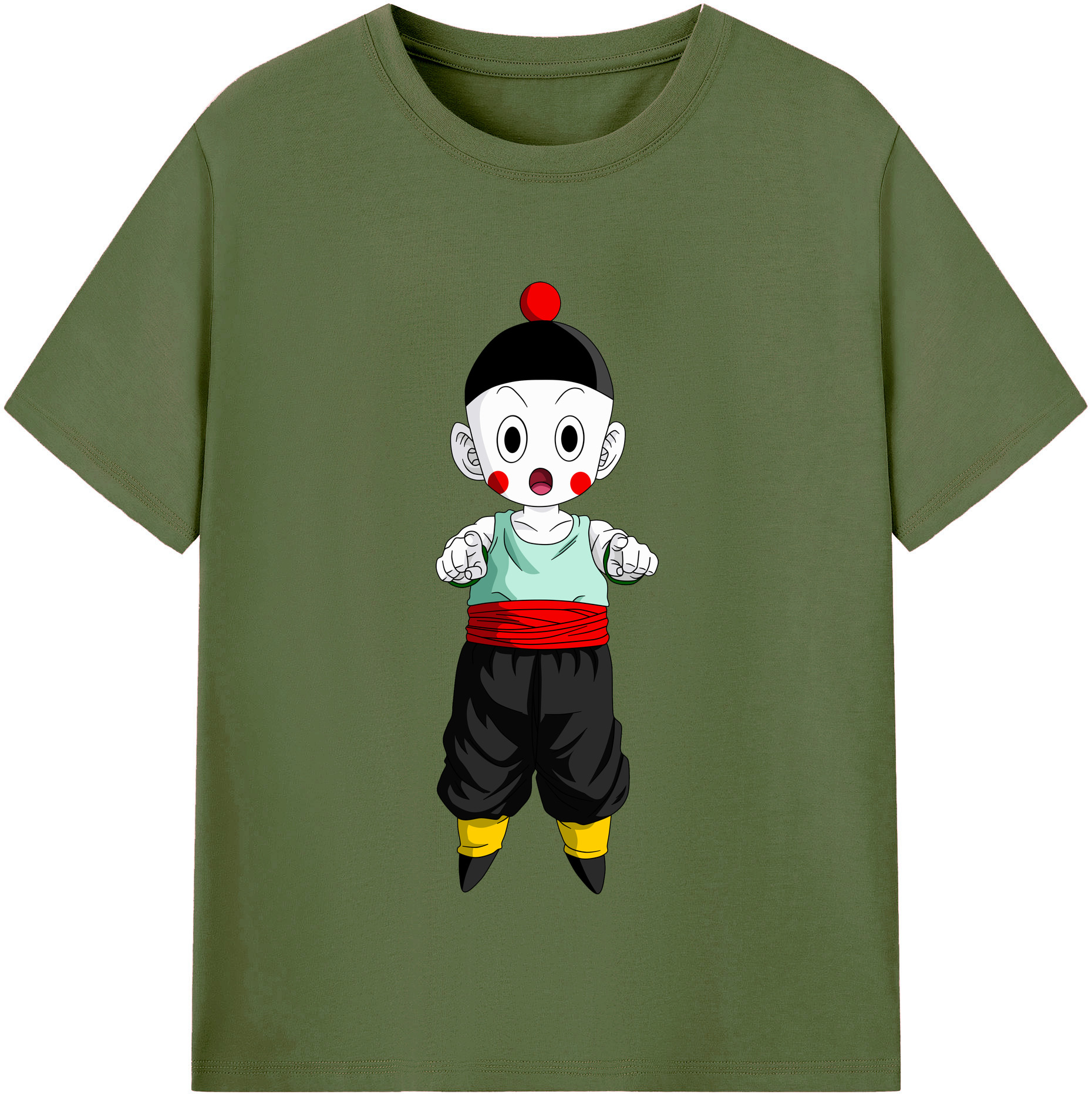 （画像用） ドラゴンボール 餃子（チャオズ）DRAGON BALL Chaoz 綿100％半袖Tシャツ（フロントプリント）